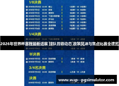 2026年世界杯赛程最新进展 球队晋级动态 政策风波与焦点比赛全速览